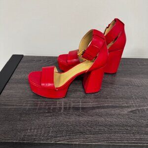 Michael Kors Tara Red Leather Platform